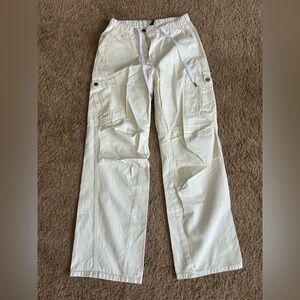 Cider Cream Cargo Pants with Drawstring S